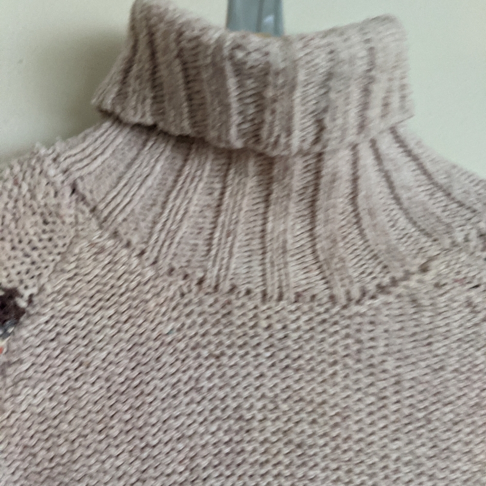 Lanosos chunky floral Turtleneck sweater size small - Picture 2 of 12